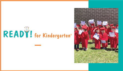 Ready for Kindergarten logo with picture of Prek graduation
